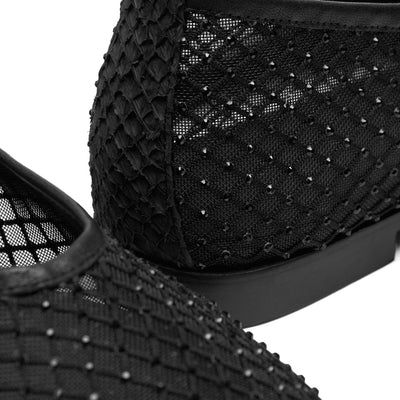 WODEN STB WOMENS Adeline Fishnet Ballerina 020 Black