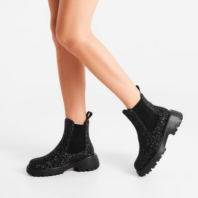 WODEN STB WOMENS Aya Glitter Boots 020 Black