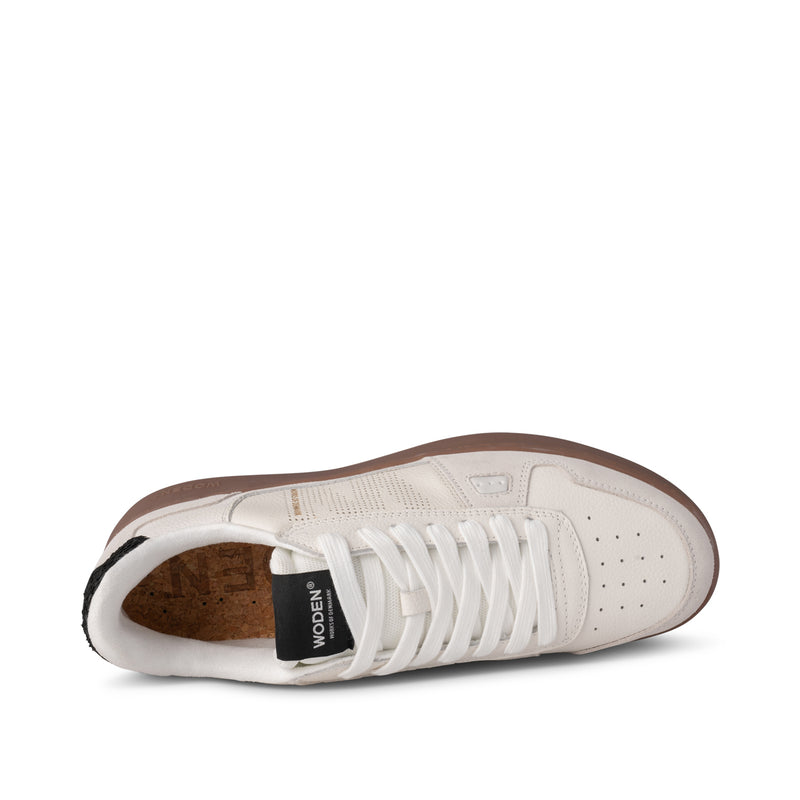 WODEN MENS Halfdan Sneakers 846 Blanc De Blanc/Black