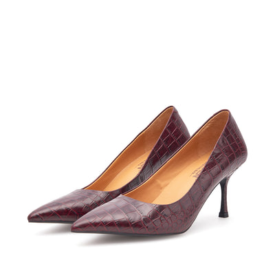 WODEN STB WOMENS Laura Croco Heels 248 Cherry