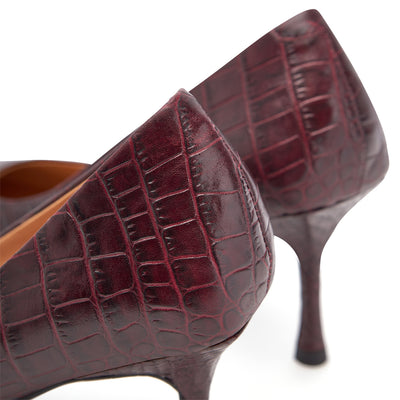 WODEN STB WOMENS Laura Croco Heels 248 Cherry