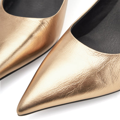 WODEN STB WOMENS Laura Metallic Heels 289 Dark Gold