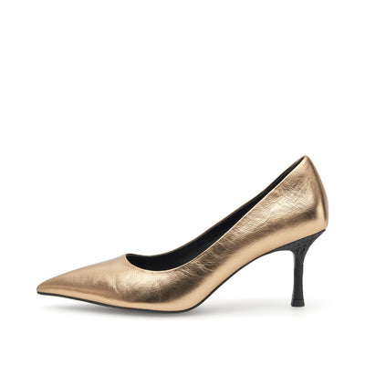 WODEN STB WOMENS Laura Metallic Heels 289 Dark Gold