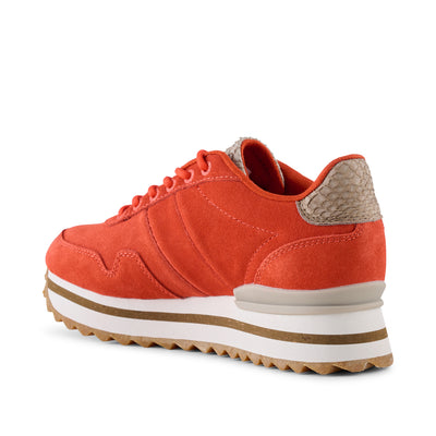 WODEN Nora III Suede Plateau Sneakers 799 Neon Red