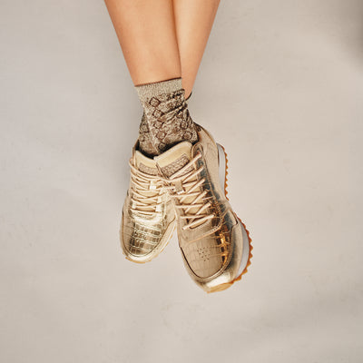 WODEN Ydun Shiny Leather Sneakers 400 Champagne