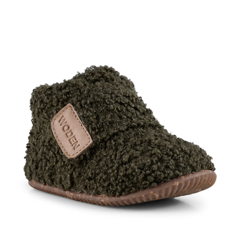 WODEN KIDS Kim Teddy Home shoes 295 Dark Olive