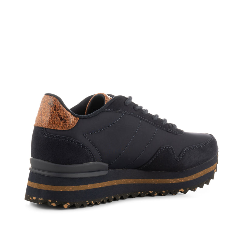 WODEN Nora III Leather Plateau Plateau 009 Dark Navy