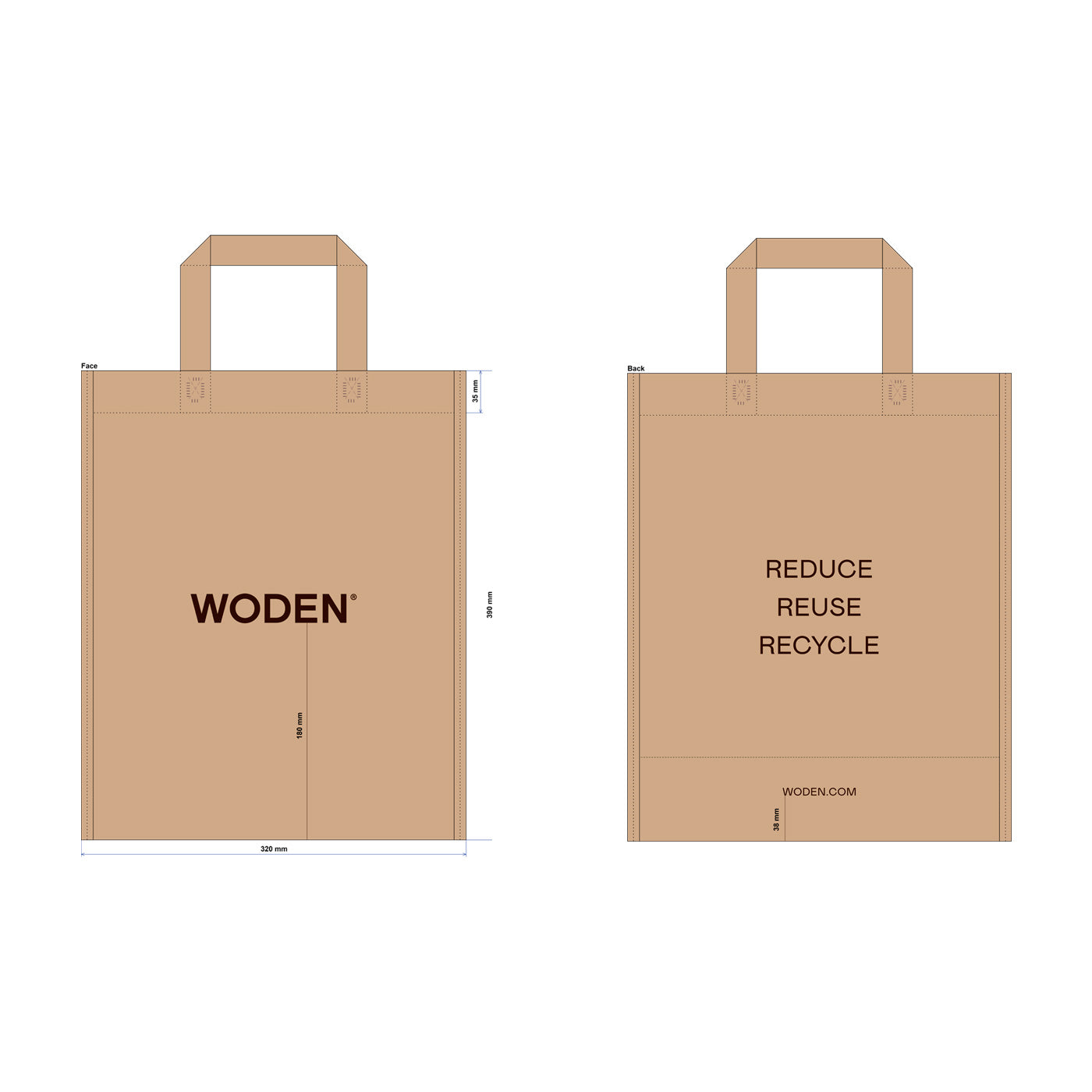 POS Materials WODEN shoppingbag Small POS 705 Beige
